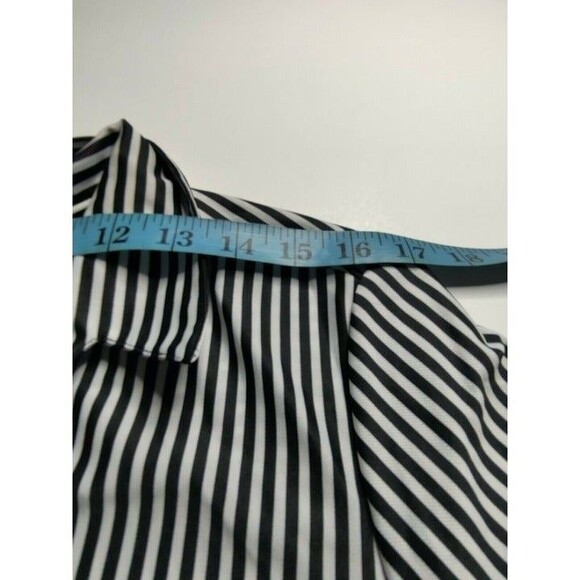 Mlle Gabrielle Womens Button Up Black White Stripe Shirt Dress  Size‎ PXL - Picture 9 of 12